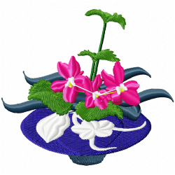Flowers And Tree Embroidery Design 9